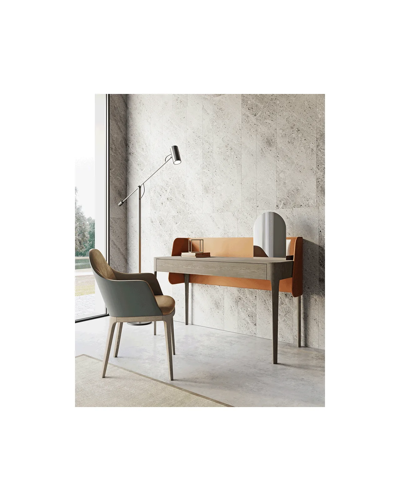 Nebula mirror by Dall'Agnese, in an interior setting, photo 2 of 3, Nobili Design catalog