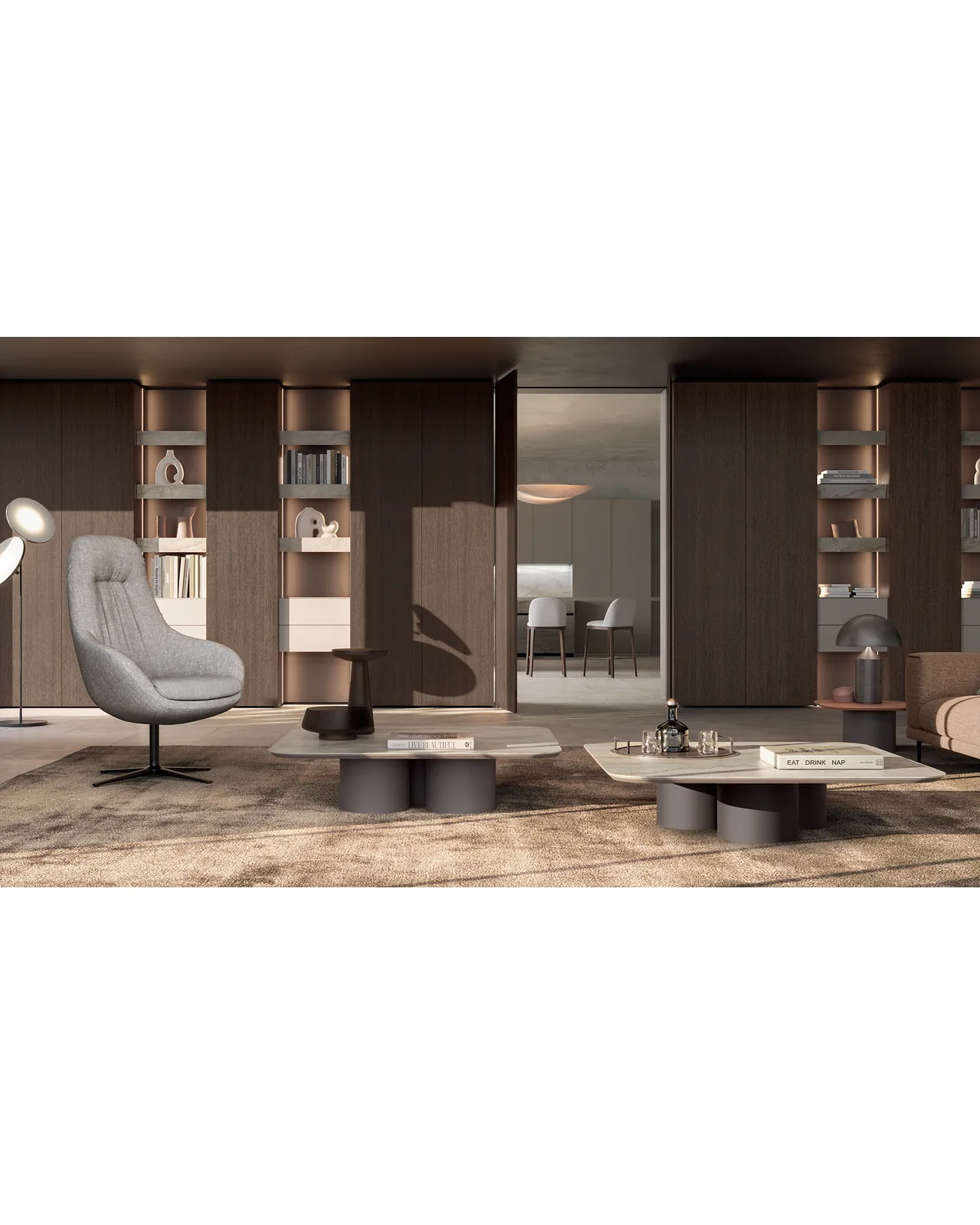 Pivot Swing Door by Dall'Agnese, in a living room setting, full view, photo 2 of 2, Nobili Design catalog