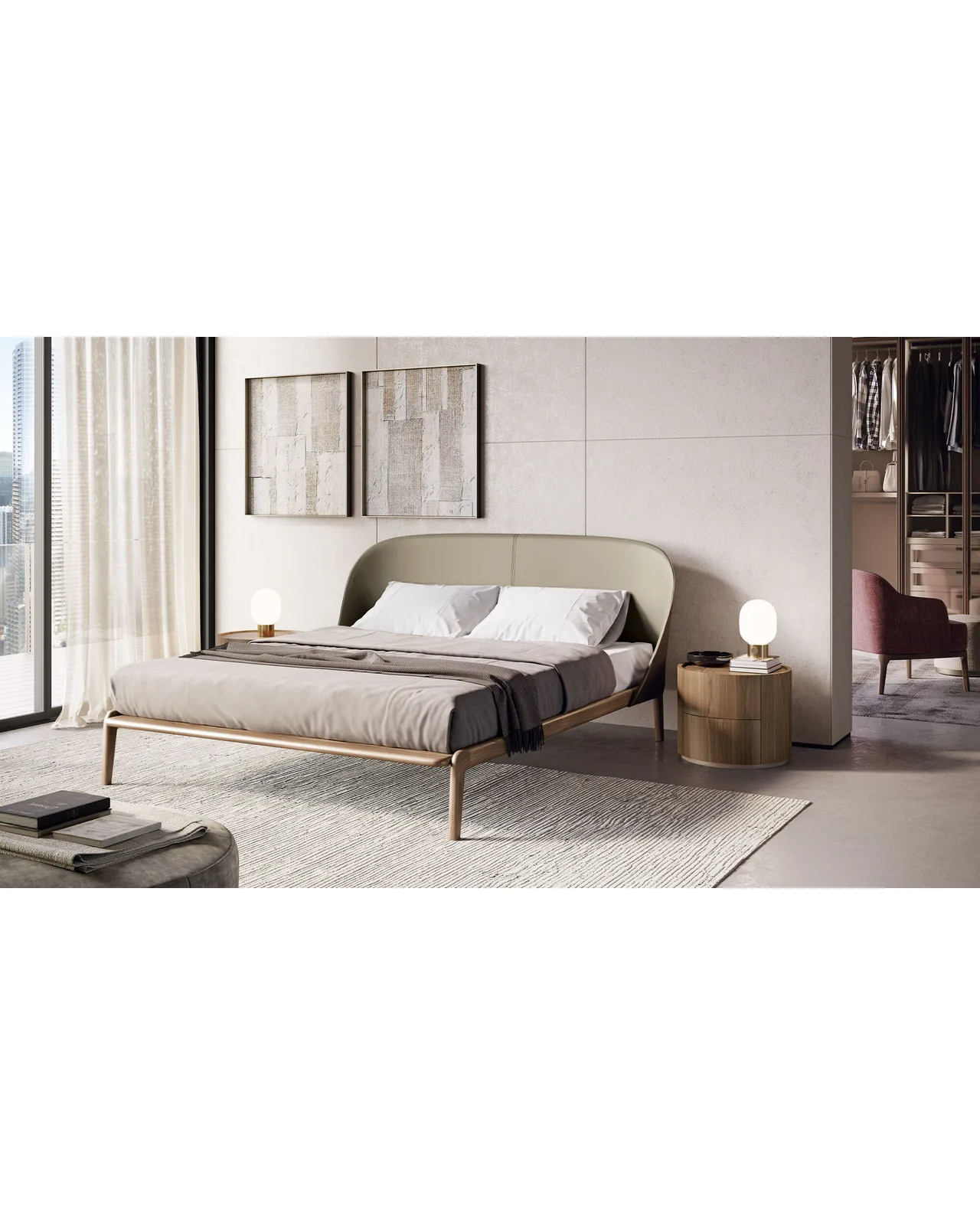 Tamago bed by Dall'Agnese, in an interior setting, photo 3 of 5, Nobili Design catalog