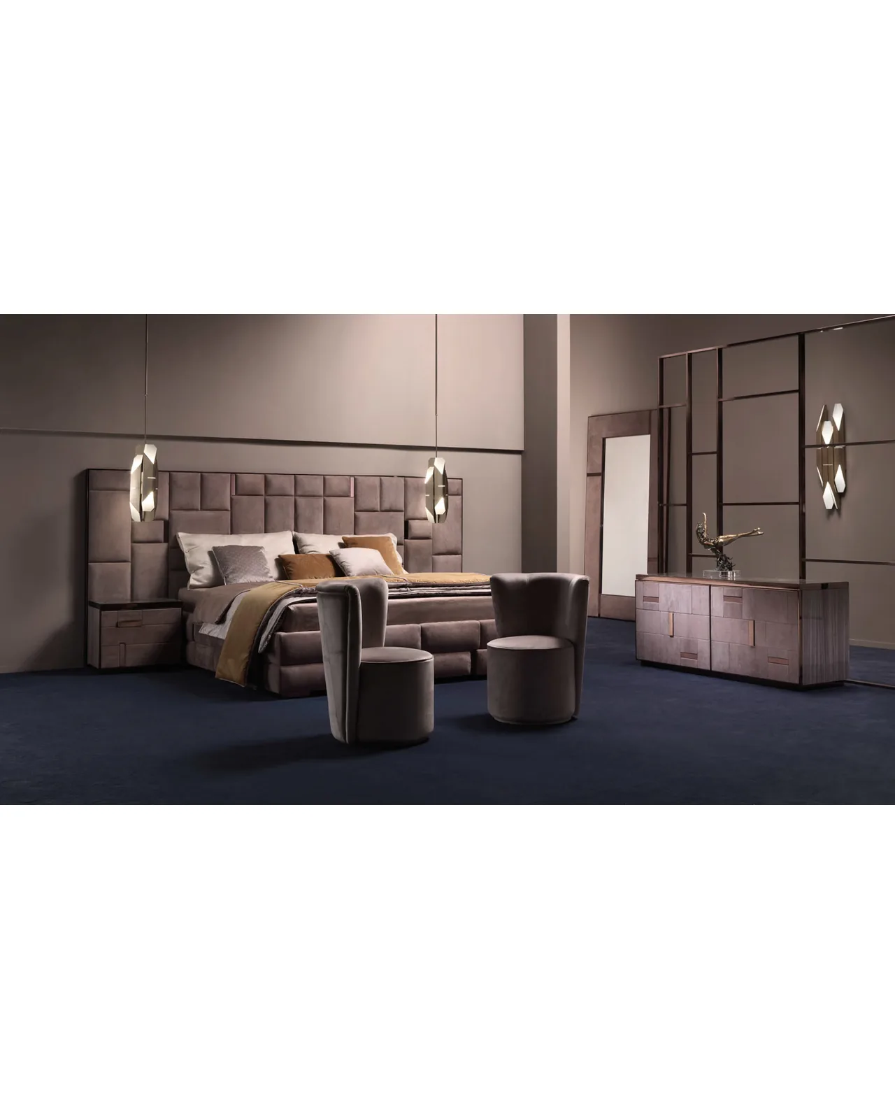 Cromo Bed by Epoque, in a bedroom setting, photo 1 of 5, Nobili Design catalog