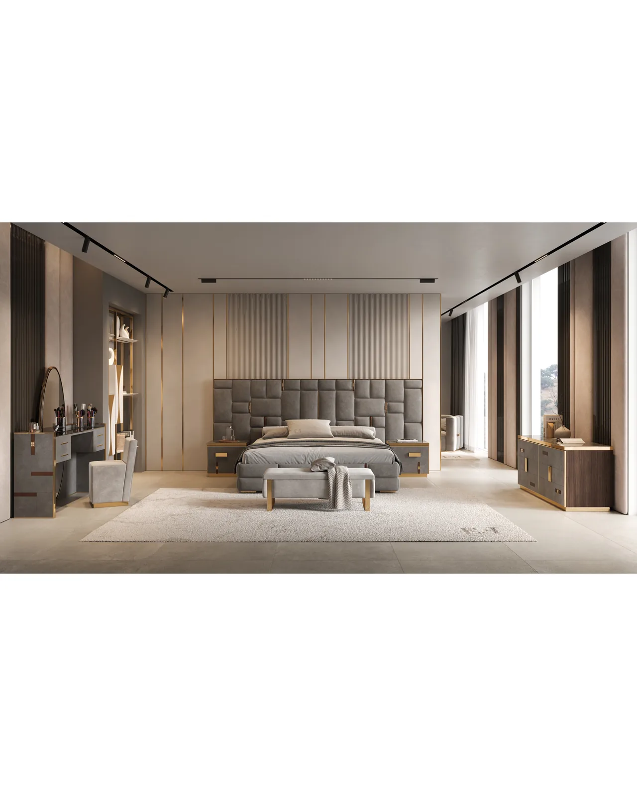 Cromo Plus Nightstand by Epoque, in a bedroom setting, photo 2 of 2, Nobili Design catalog