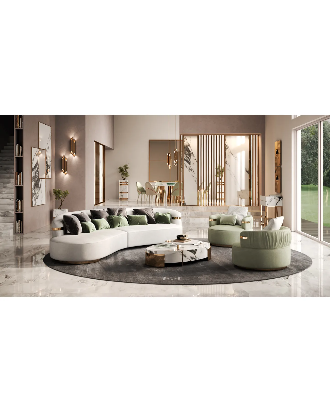 Florite Sofa by Epoque, Exence Expanse collection, Italian sofa in a modern living room, photo 1 of 3
