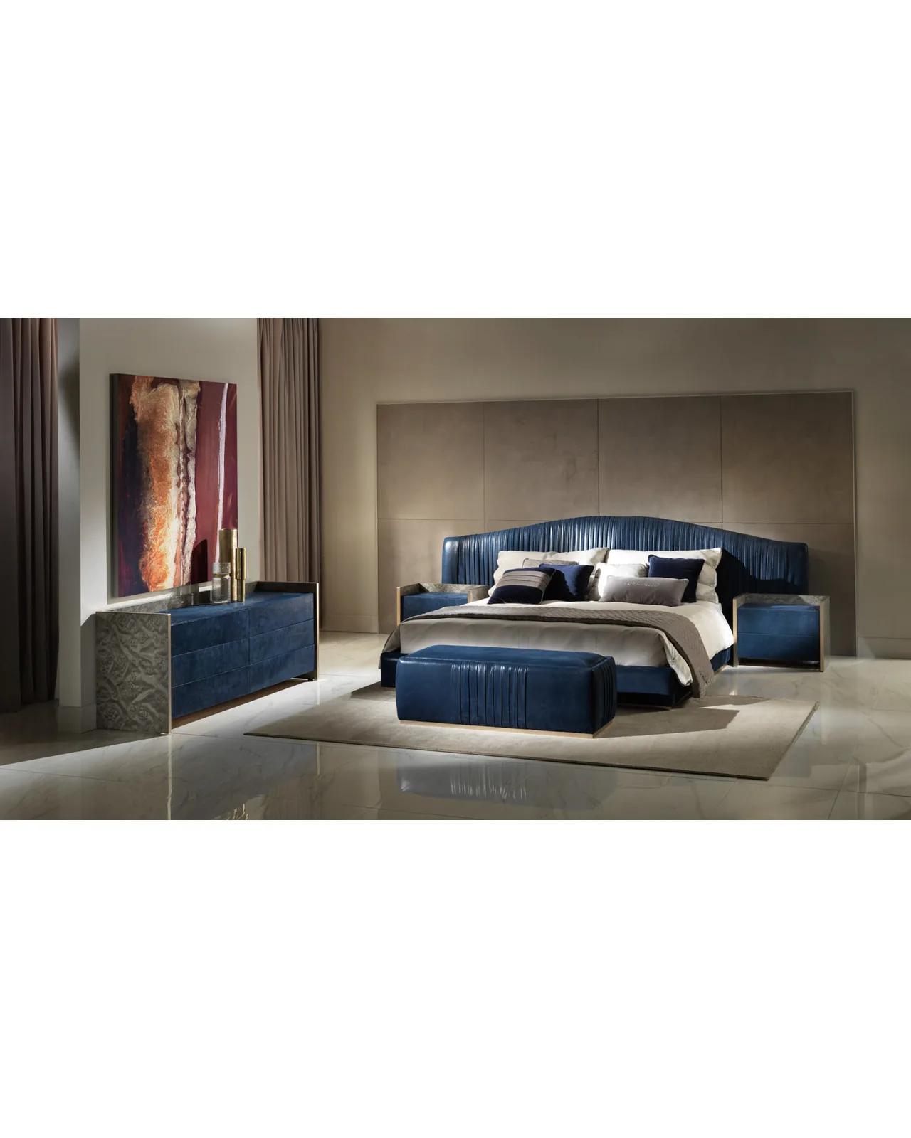 Licena Bed by Epoque, in a bedroom setting, photo 1 of 3, Nobili Design catalog