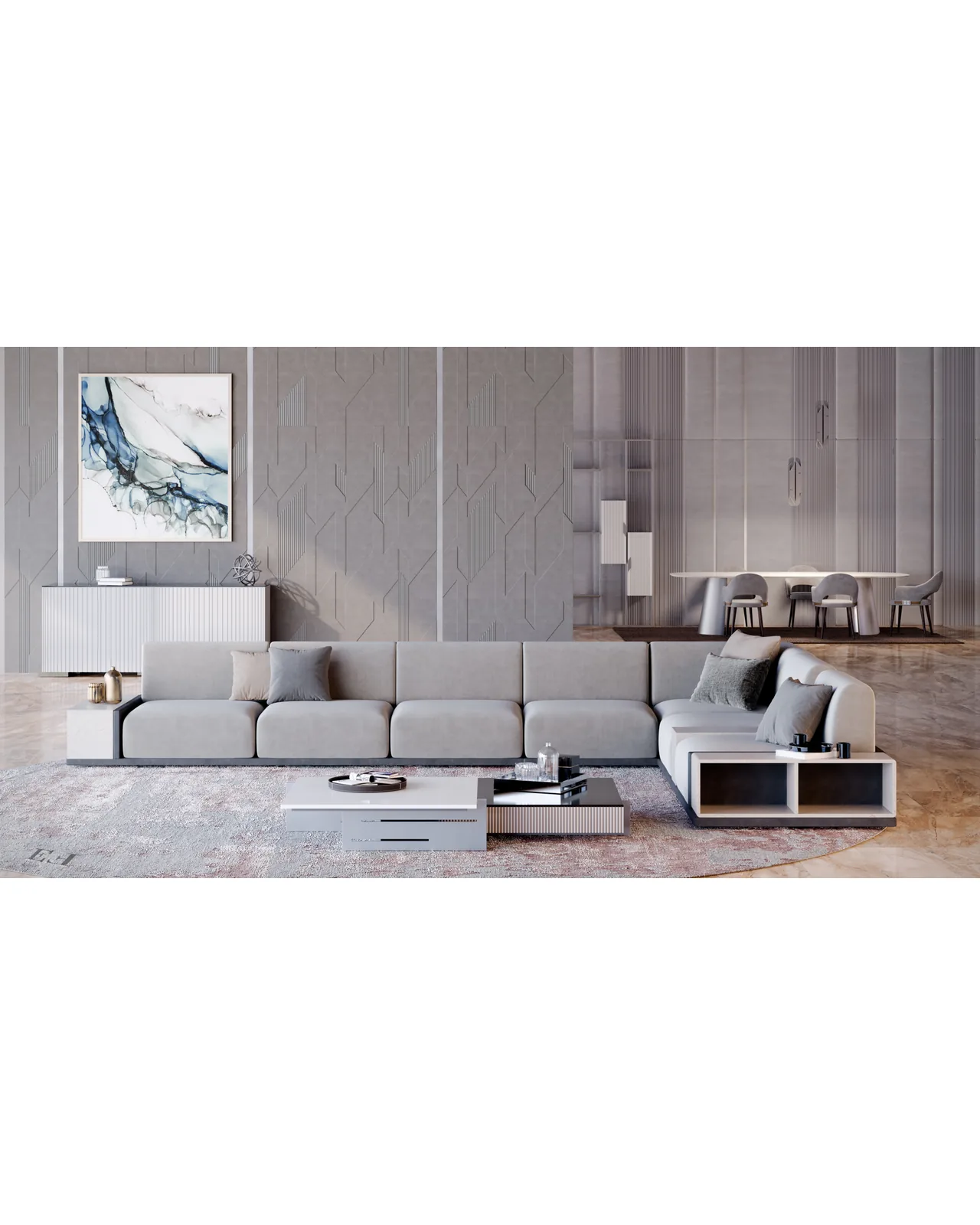 Okenite Sofa by Epoque, Exence Expanse collection, Italian sofa in a modern living room, photo 1 of 4