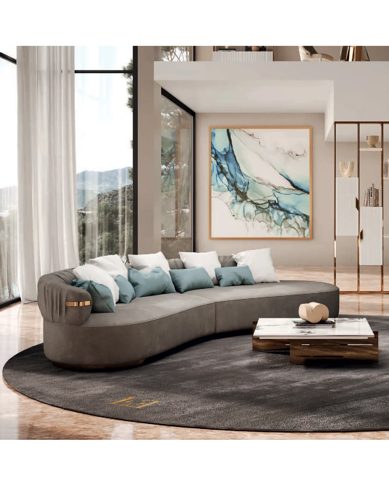 Zamia Sofa by Epoque, Exence Expanse collection, luxury Italian sofa in a contemporary living room interior, photo 2 of 3