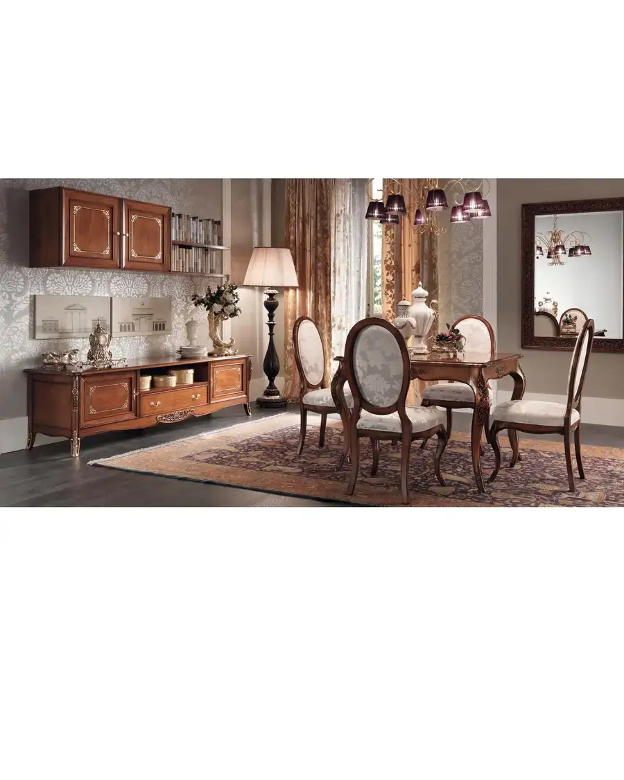 Gran Guardia Wall Unit 2043 by Francesco Pasi, hand-carved cherry furniture for the living room