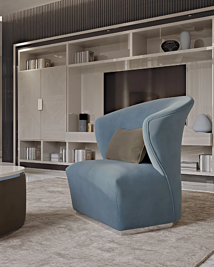 Icon Armchair by Francesco Pasi, Italian furniture manufacturer for the living room, in leather