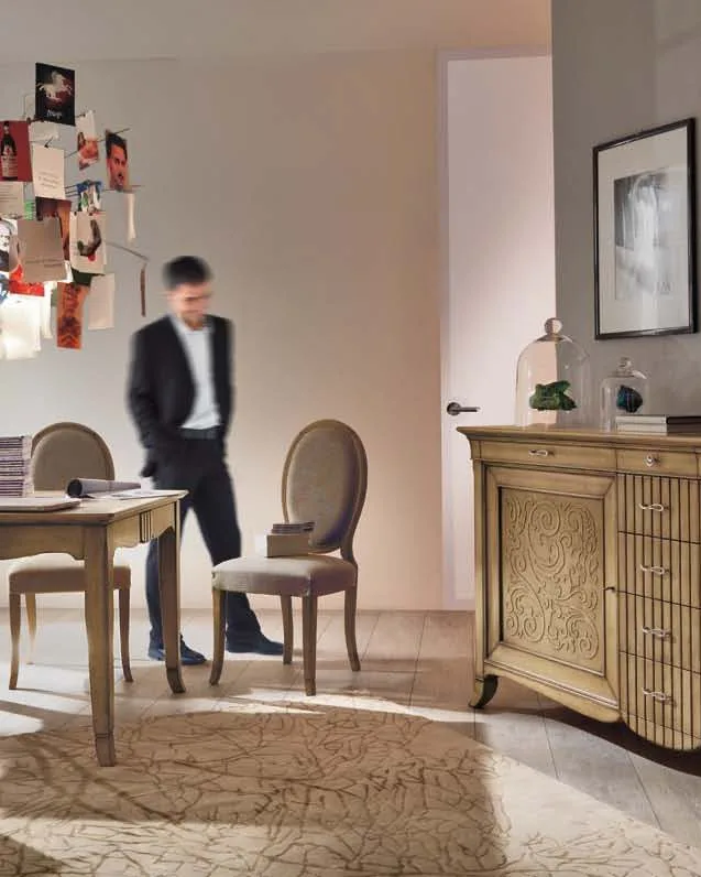 New Deco Oval Chair by Francesco Pasi, art deco furniture for the dining room, in leather