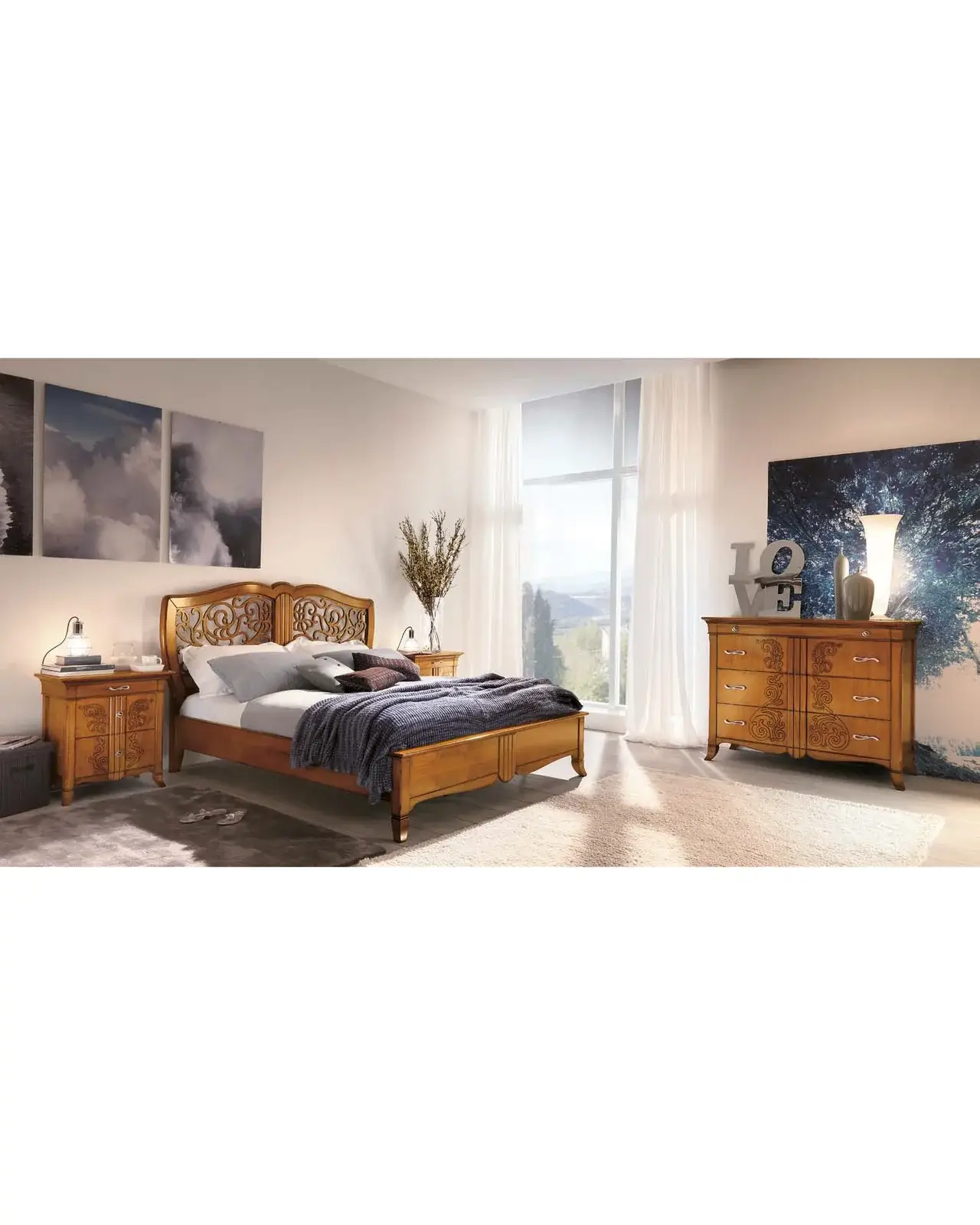 New Deco Nightstand, Natural Facade by Francesco Pasi, art deco furniture for the bedroom