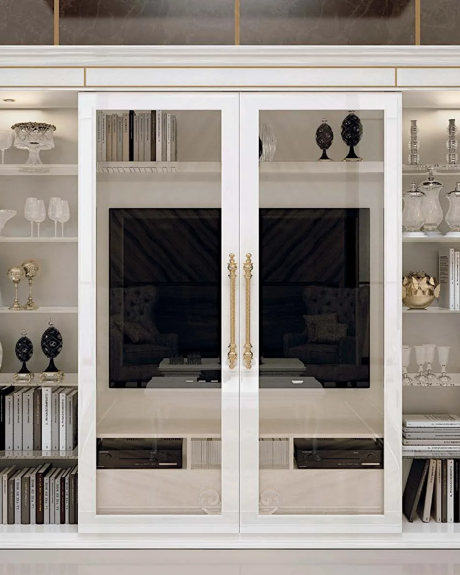 Opera Sliding-Door Wall Unit with Metal Inserts, image 2 of 2, by Francesco Pasi