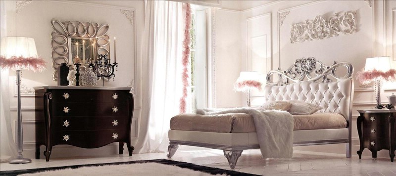 Mobili classici di lusso per camera da letto Charlotte Silver 2