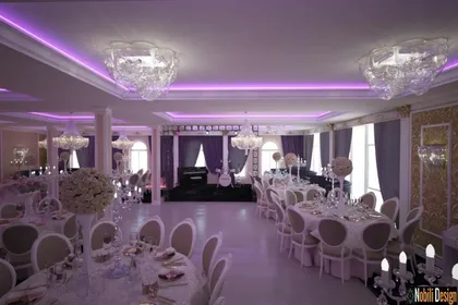 Interior design restaurant wedding reception in Varna, Bulgaria.