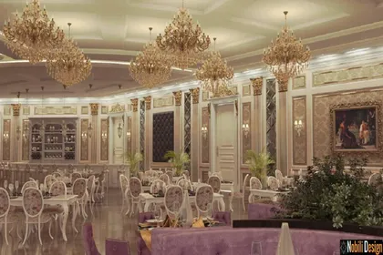 Interior design concept for a classic luxury restaurant 
