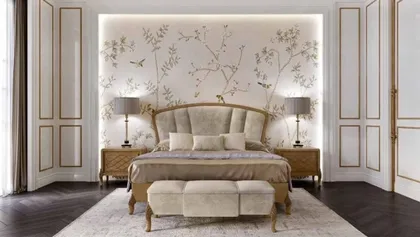 Modern bedroom upholstered bed Ocean Bedside, Italian bedroom furniture