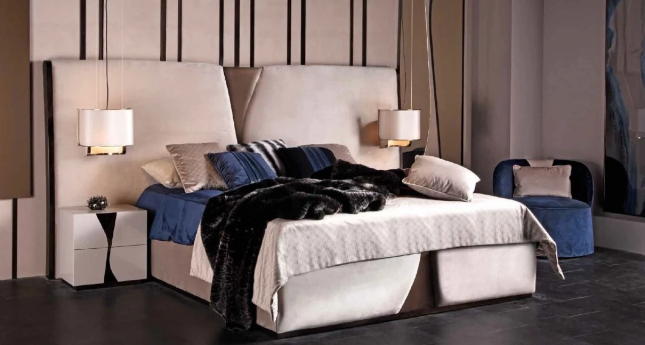 Exence Bed by Epoque, high quality bedroom set for a coordinated Italian bedroom