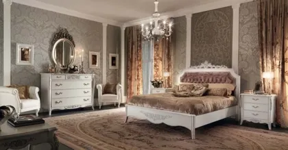 Letto classico imbottito in legno, modello Gran Guardia 2059