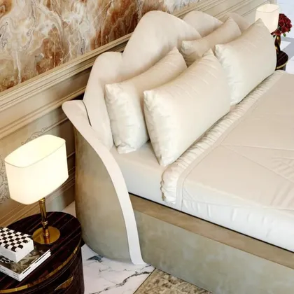 Luxury Upholstered Flower Modern Bed - Lotus