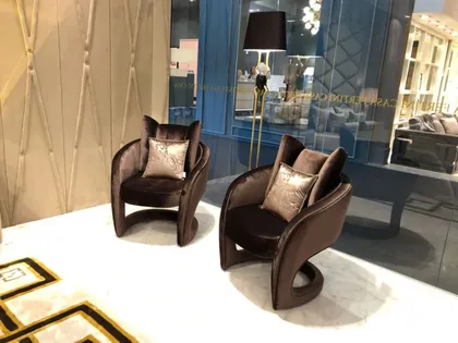 Bold Gattopardo accent chair featuring exclusive leopard print velvet and modern Italian designer, Italian furniture store