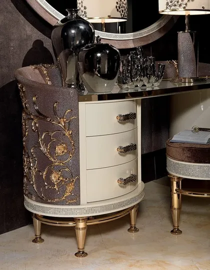 Dressing Table With Leather Lilium Collection, italian home furnishings