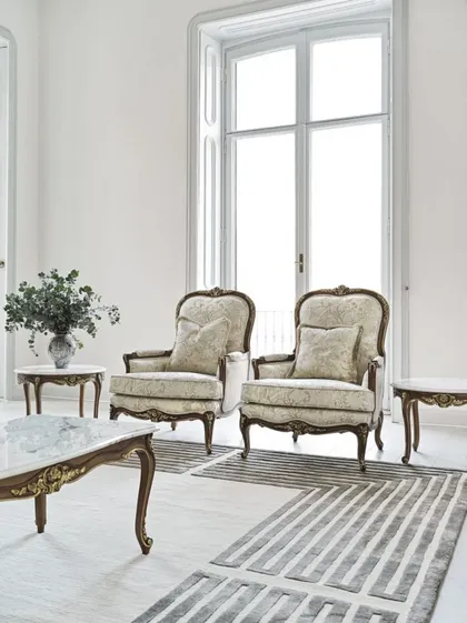 Buen Retiro livingroom armchairs, Italian living room furniture