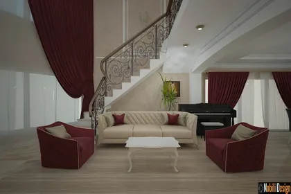 Interior design luxury classical luxury villa in Barcelona Espana.